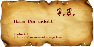 Halm Bernadett névjegykártya