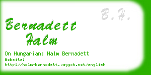 bernadett halm business card